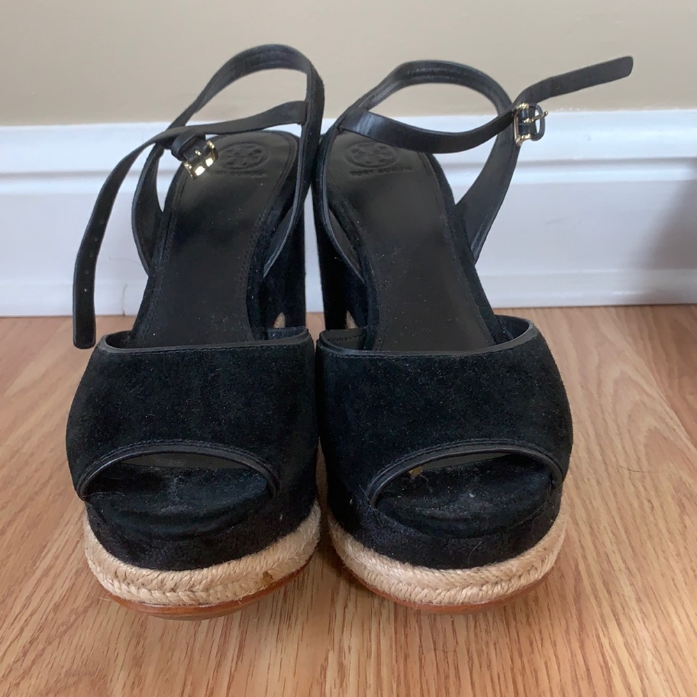 Tory Burch Black Wedges size 9
